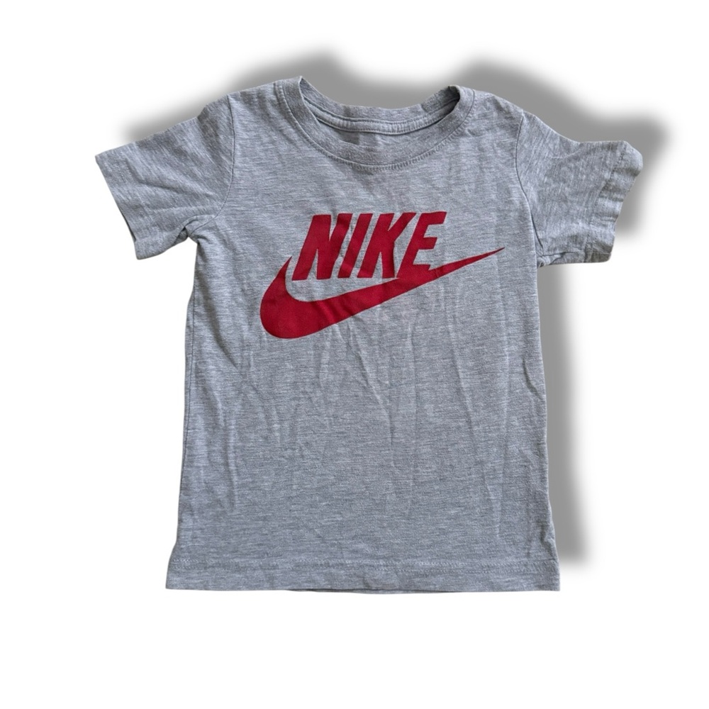 Nike Kids Gray Tee with Red Swoosh